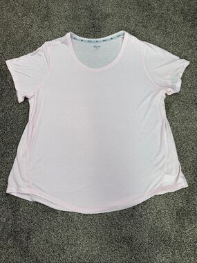 ZELOS Women's Pink Short Sleeve Scoop Neck T-Shirt 2X
